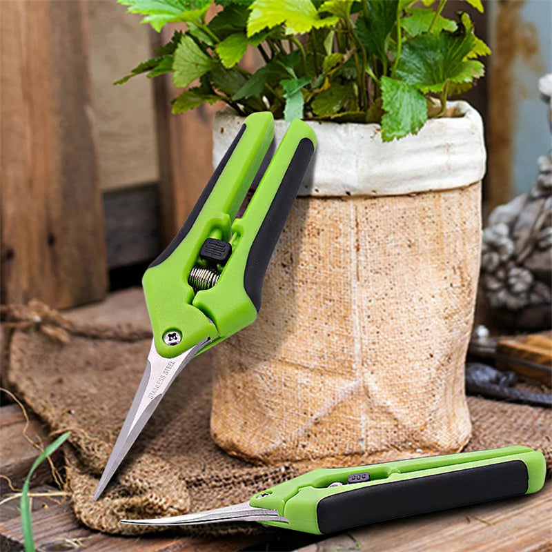 6.5 Inch Gardening Scissors Hand Pruner Pruning Shears Trimming Scissors with Straight Elbow Stainless Steel Blades for Plant
