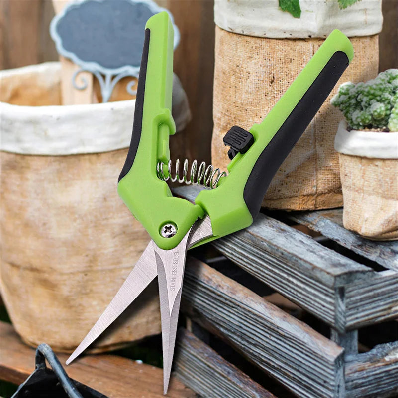 6.5 Inch Gardening Scissors Hand Pruner Pruning Shears Trimming Scissors with Straight Elbow Stainless Steel Blades for Plant