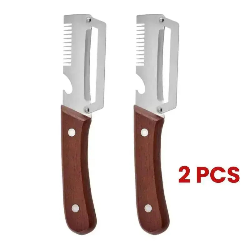 Premium-Grade Fruit & Vegetable Peeler| Sharp Stainless Steel Blade, Ergonomic Wooden Handle + Built-In Bottle Opener – Ideal for Daily Kitchen Use