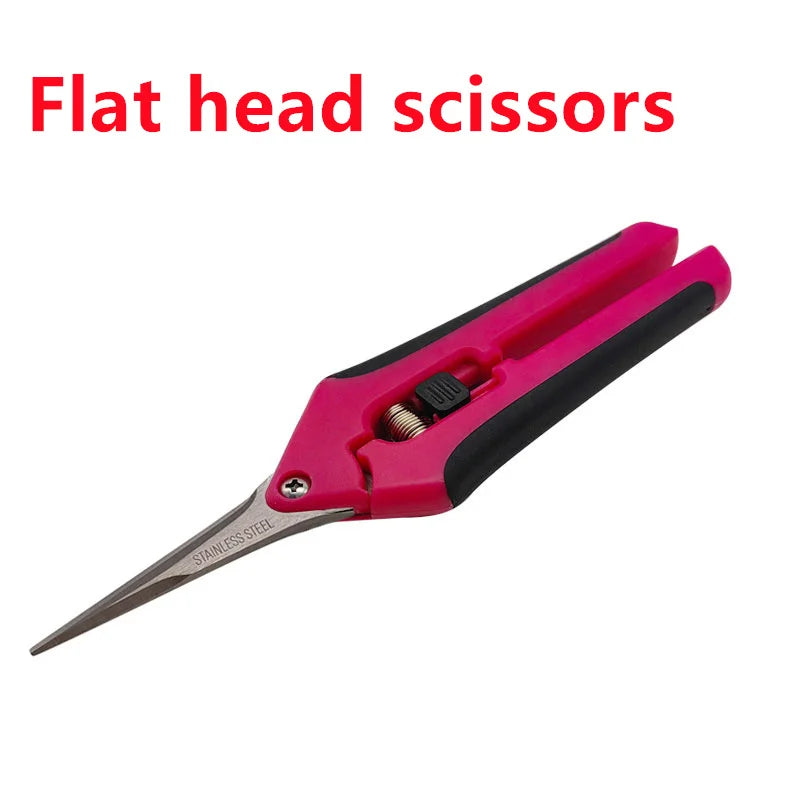 6.5 Inch Gardening Scissors Hand Pruner Pruning Shears Trimming Scissors with Straight Elbow Stainless Steel Blades for Plant
