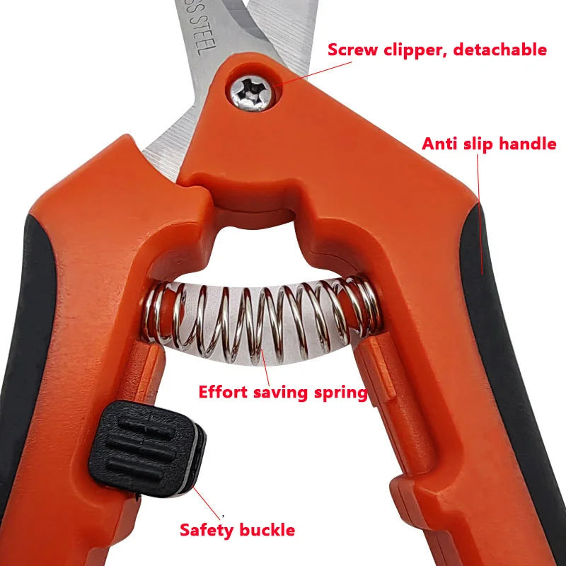 6.5 Inch Gardening Scissors Hand Pruner Pruning Shears Trimming Scissors with Straight Elbow Stainless Steel Blades for Plant